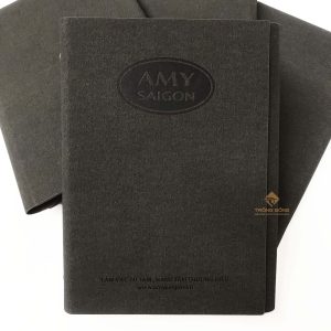 Sổ Tay Bìa Còng Ép Logo AMY SAIGON